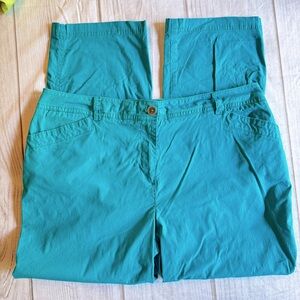 Chico’s Turquoise Cropped Capri Pants Skimmers Clam Diggers Straight Leg 1.5/10